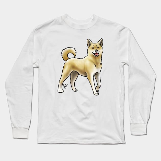 Dog - Korean Jindo - Tan Long Sleeve T-Shirt by Jen's Dogs Custom Gifts and Designs